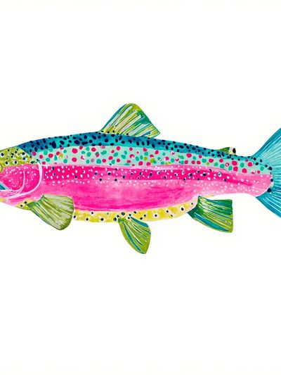 Rainbow Trout Illustration Poster. poster