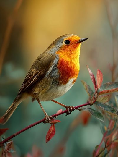 Robin on Branch Photography Poster. poster print