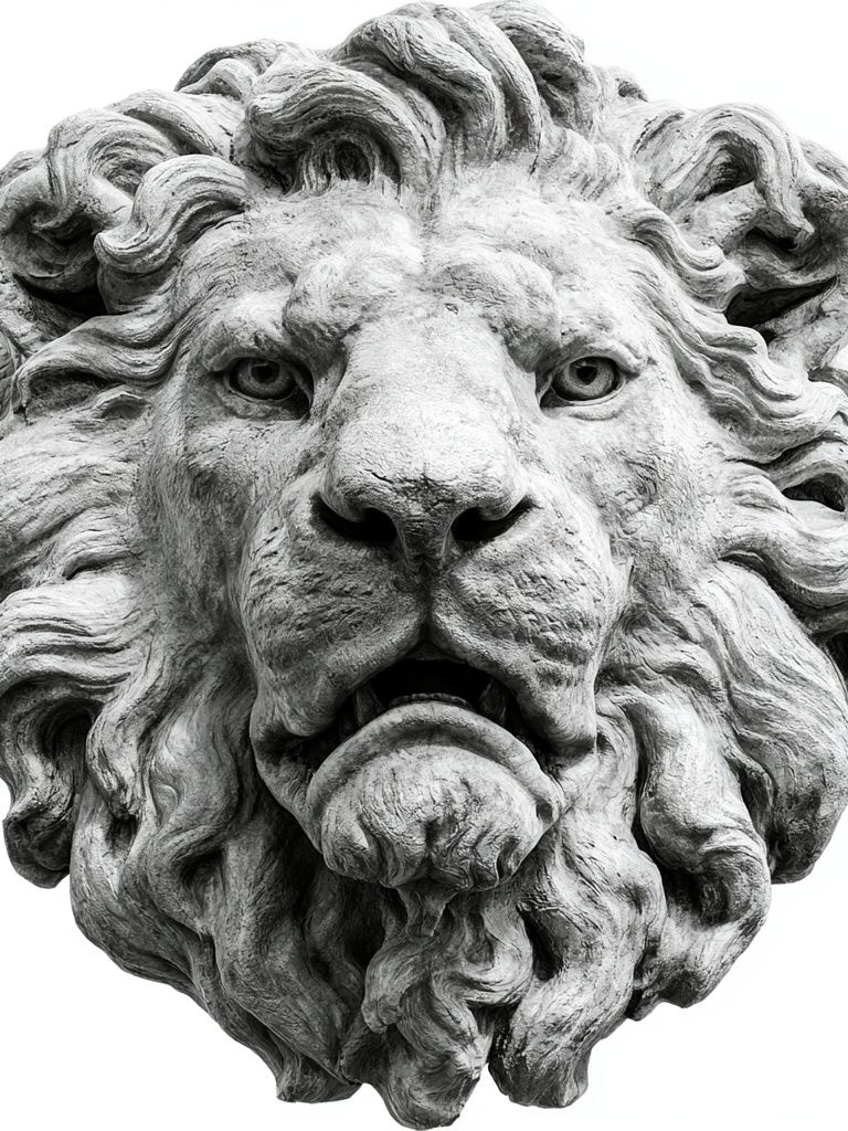 Stone Lion Head Photography Poster. poster — animals art
