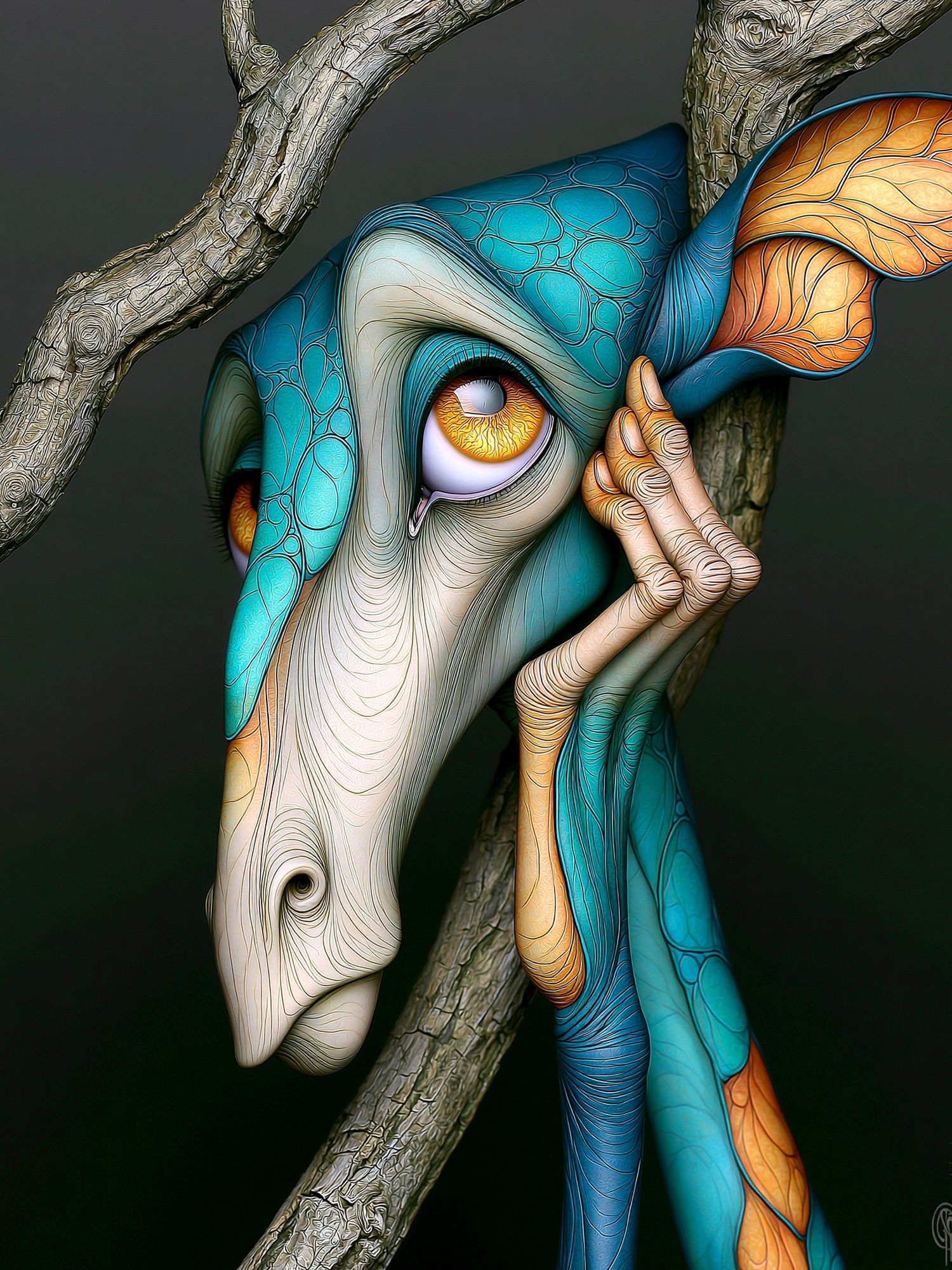 Surreal Giraffe Portrait Poster. poster — animals art