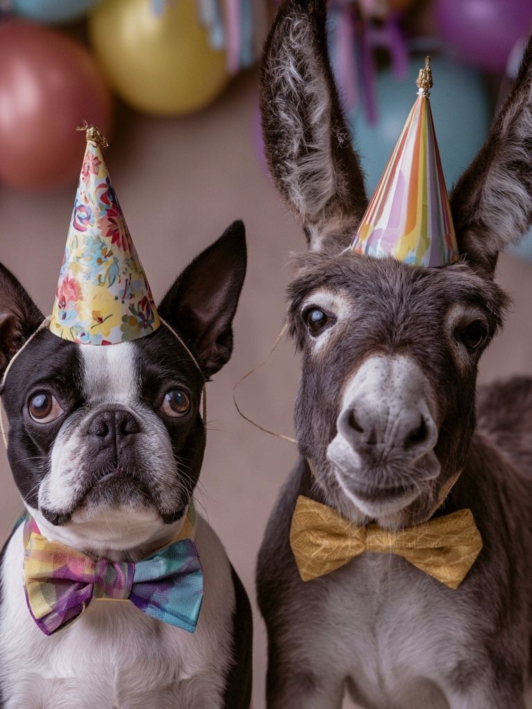 Party Pets Portrait Poster. poster — animals art