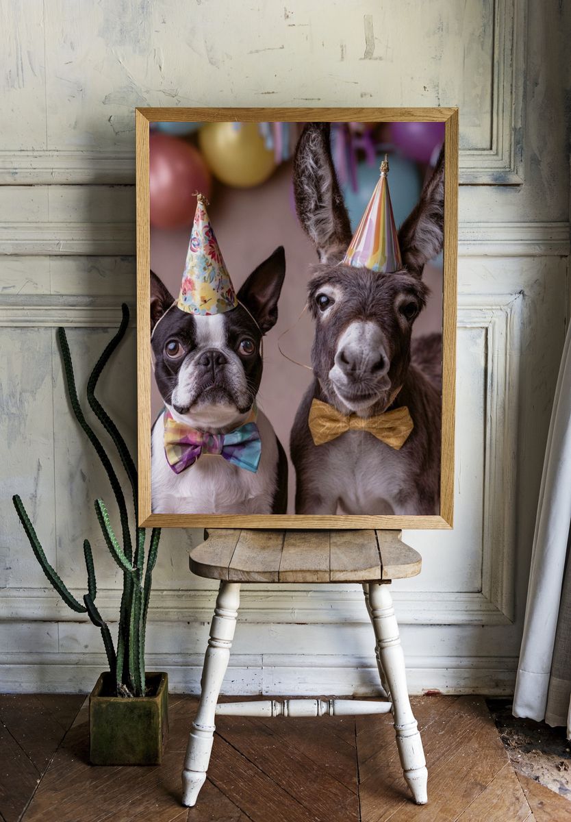 Party Pets Portrait Poster. room preview