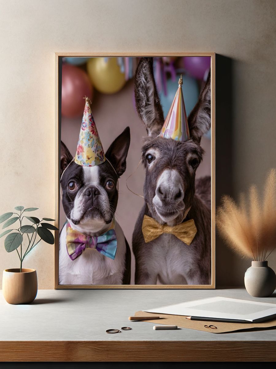 Party Pets Portrait Poster. — room view 2