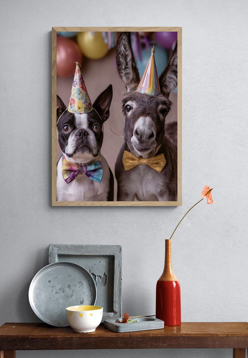 Party Pets Portrait Poster. — room view 3