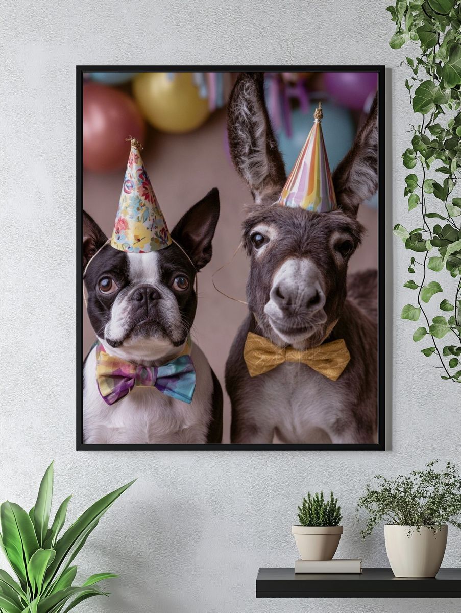 Party Pets Portrait Poster. — room view 4