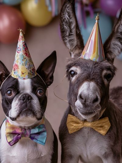 Party Pets Portrait Poster. poster