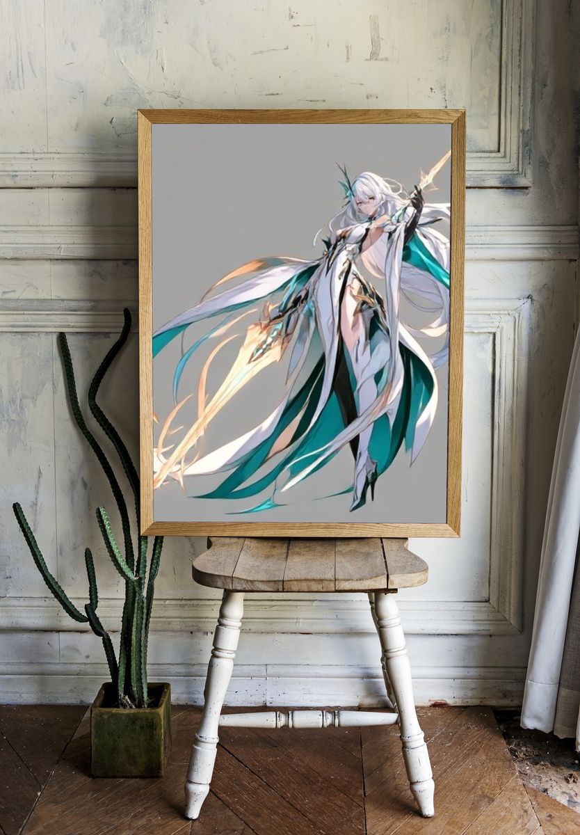 Celestial Warrior Digital Art Poster. room preview