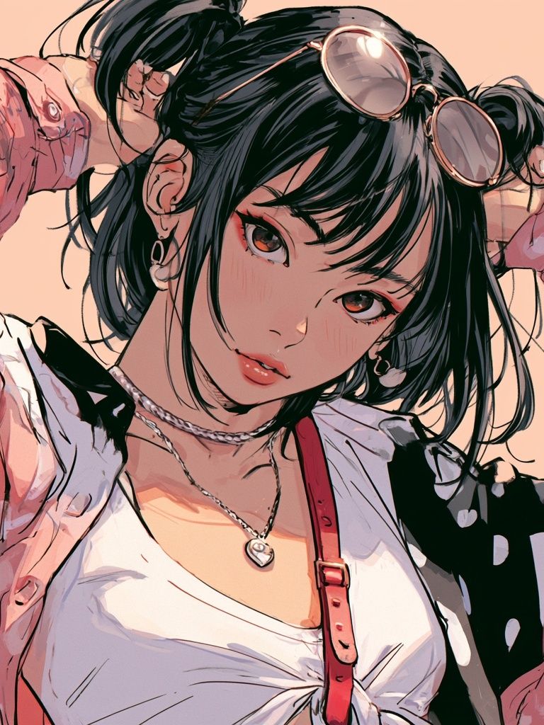 Anime Girl Portrait Print. poster detail