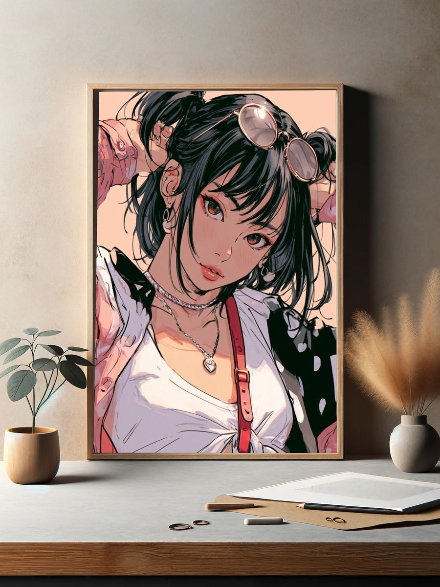 Anime Girl Portrait Print. — room view 2