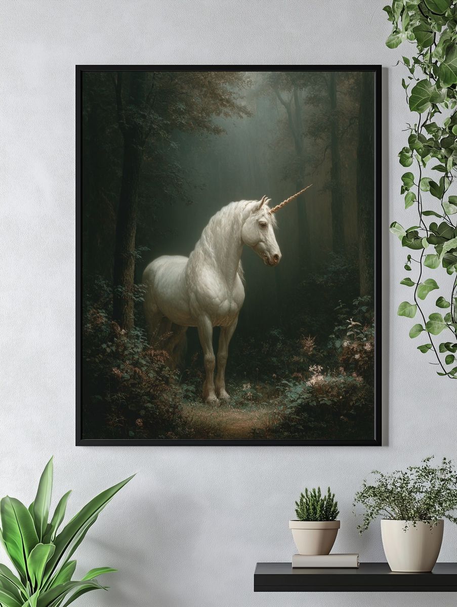 Enchanted Unicorn Forest Print. — room view 4