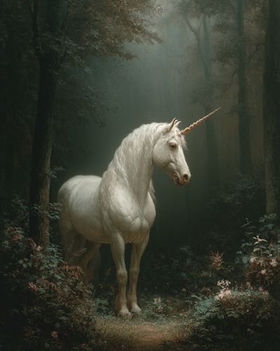 Enchanted Unicorn Forest Print. poster print