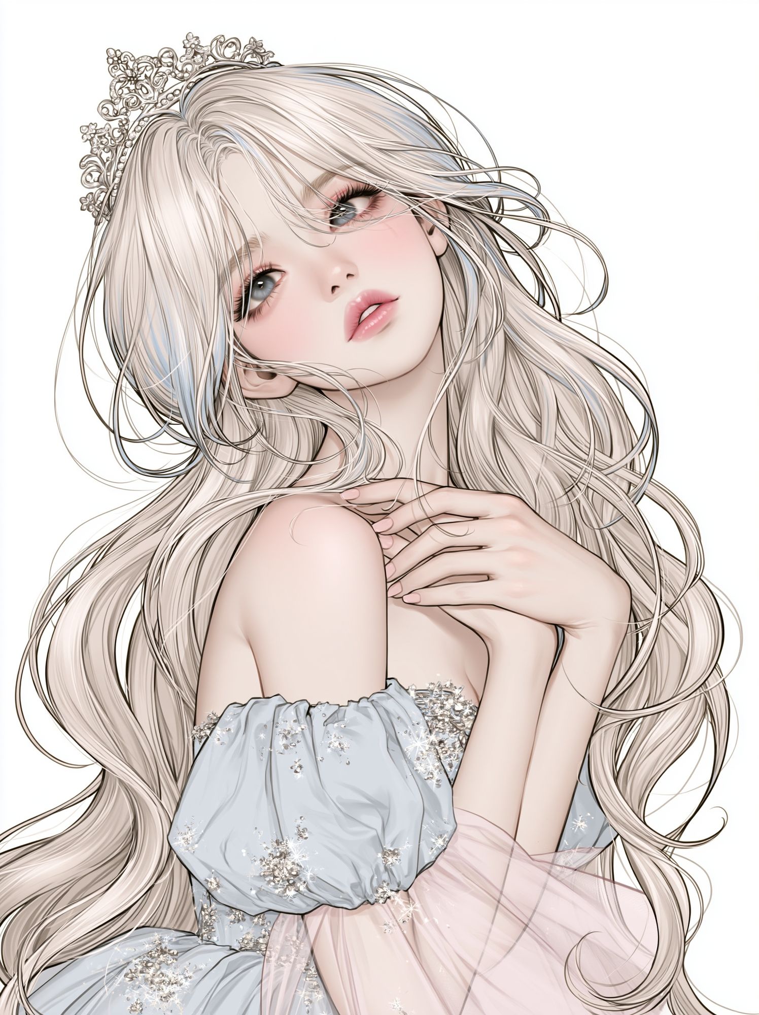 Elegant Anime Princess Portrait Poster. poster detail