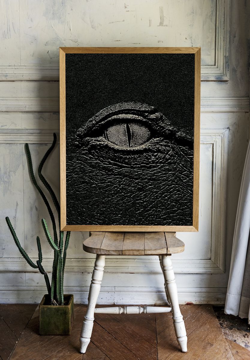 Crocodile Eye Photography Poster. room preview