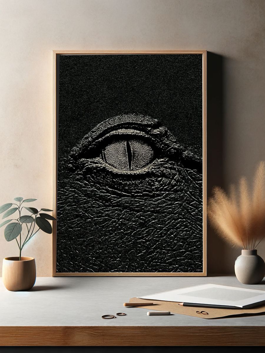 Crocodile Eye Photography Poster. — room view 2