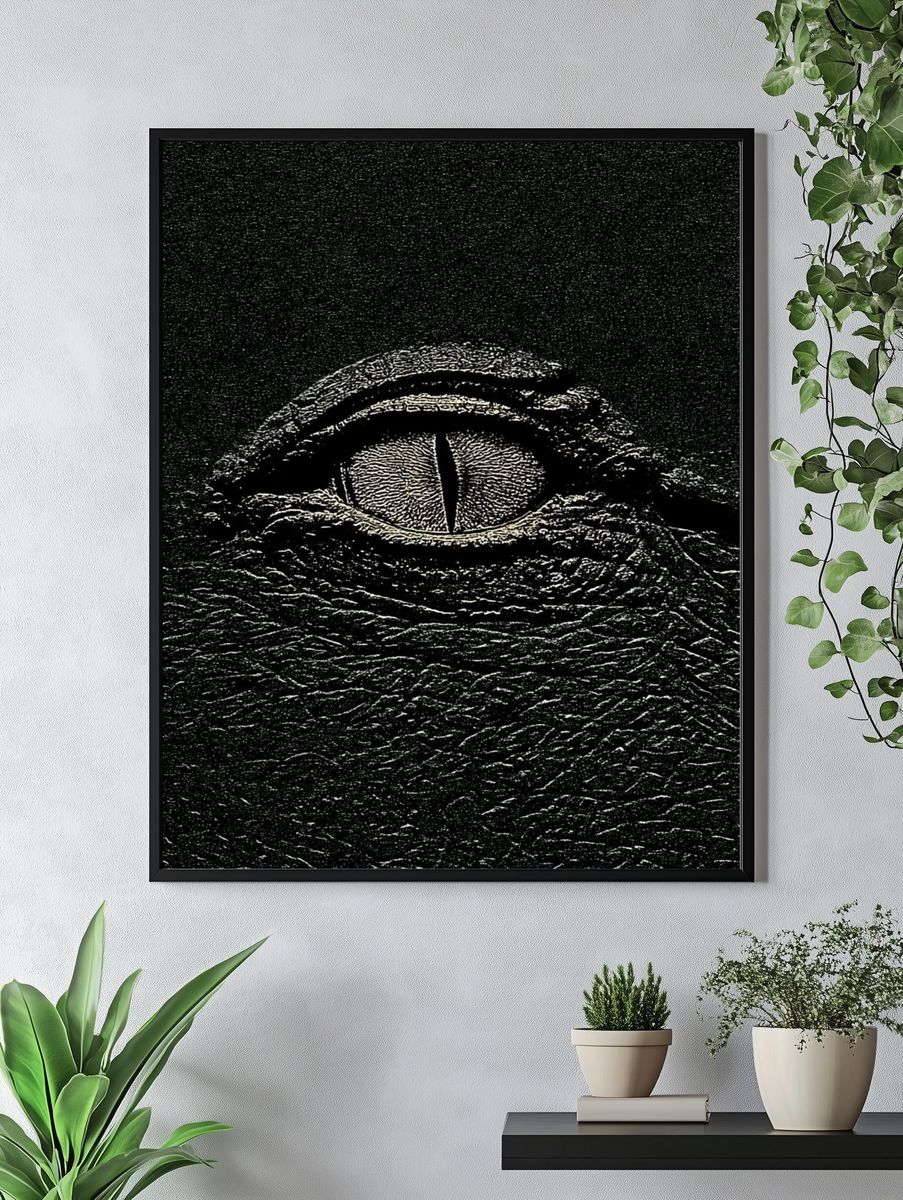 Crocodile Eye Photography Poster. — room view 4