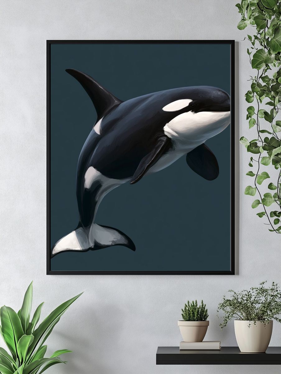 Orca Digital Art Poster. — room view 4