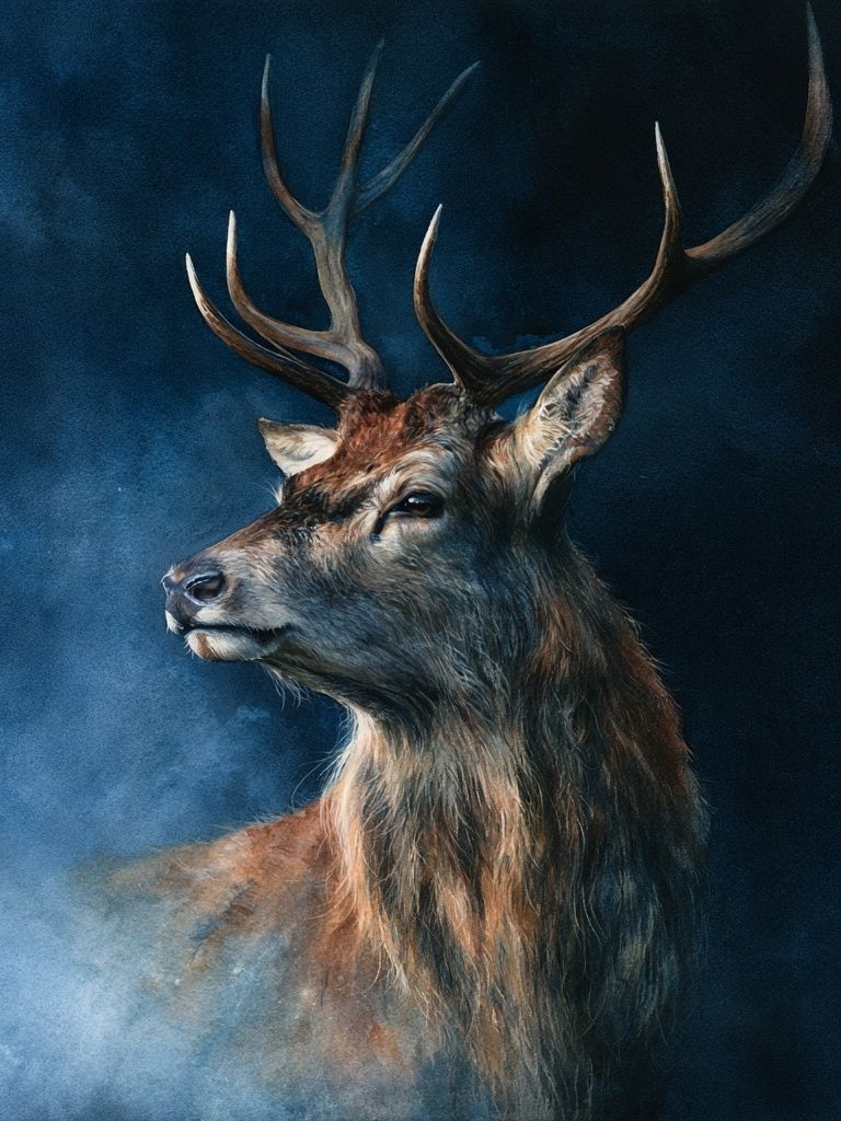 Majestic Stag Portrait Print. poster — animals art