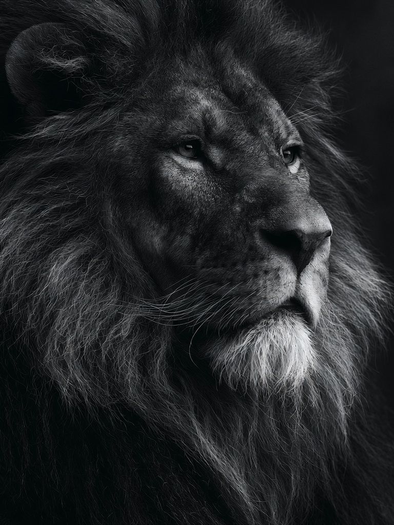 Majestic Lion Portrait Print. poster — animals art