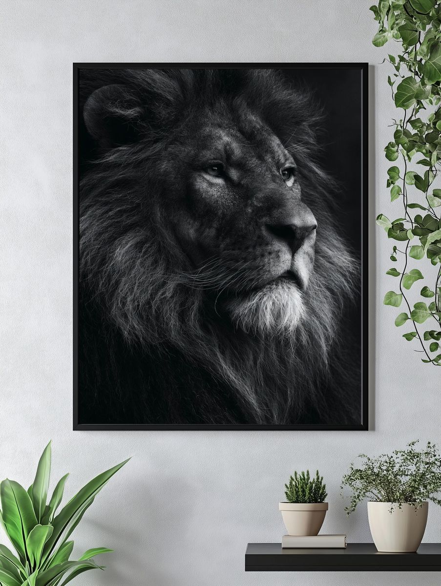 Majestic Lion Portrait Print. — room view 4
