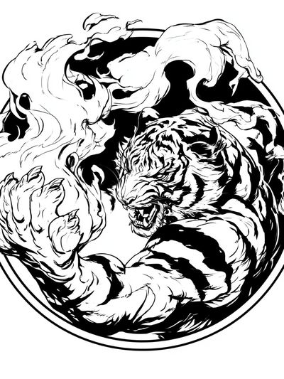 Roaring Tiger Ink Poster.