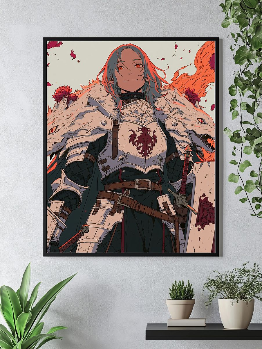 Armored Anime Warrior Poster. — room view 4