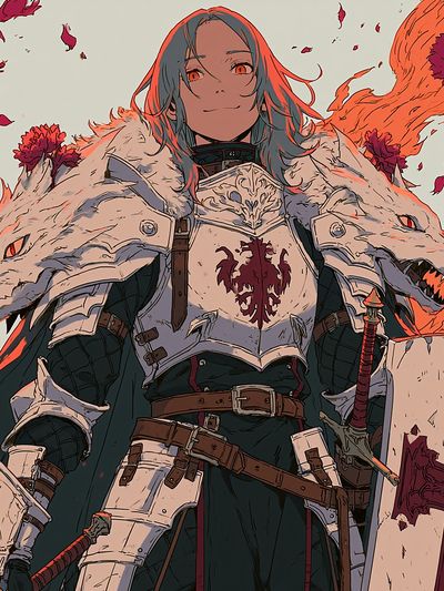 Armored Anime Warrior Poster. poster