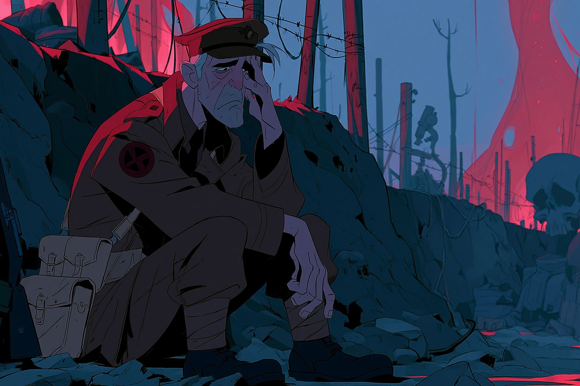 War-Torn Soldier Anime Poster. poster — anime art