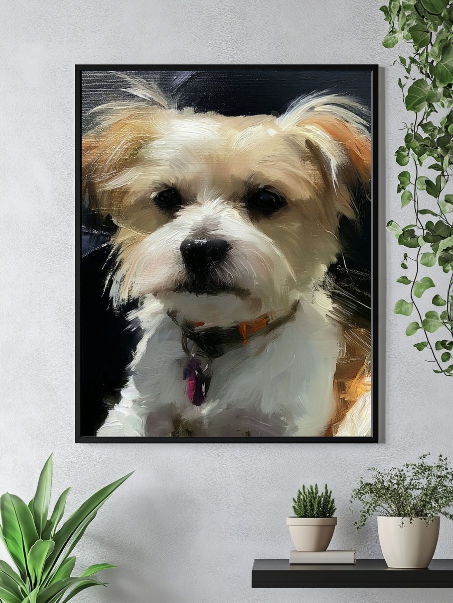 Fluffy Terrier Portrait Poster. — room view 4
