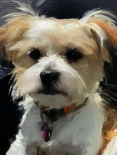 Fluffy Terrier Portrait Poster. poster