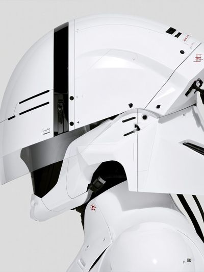 White Mecha Helmet Illustration Poster.