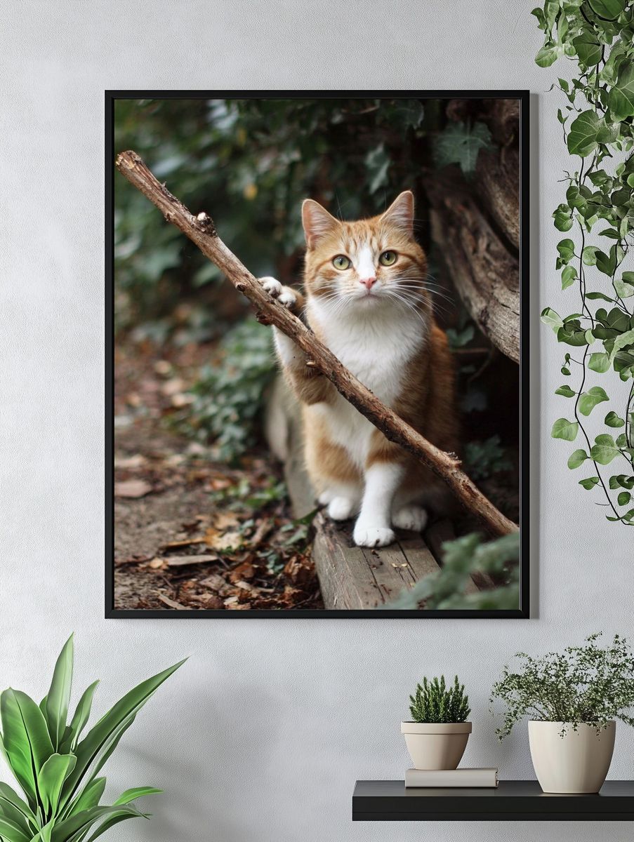 Curious Ginger Cat Photography Poster. — room view 4