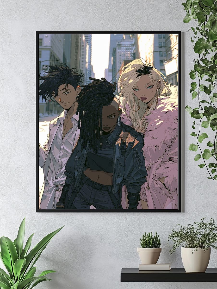 Urban Trio Anime Poster. — room view 4