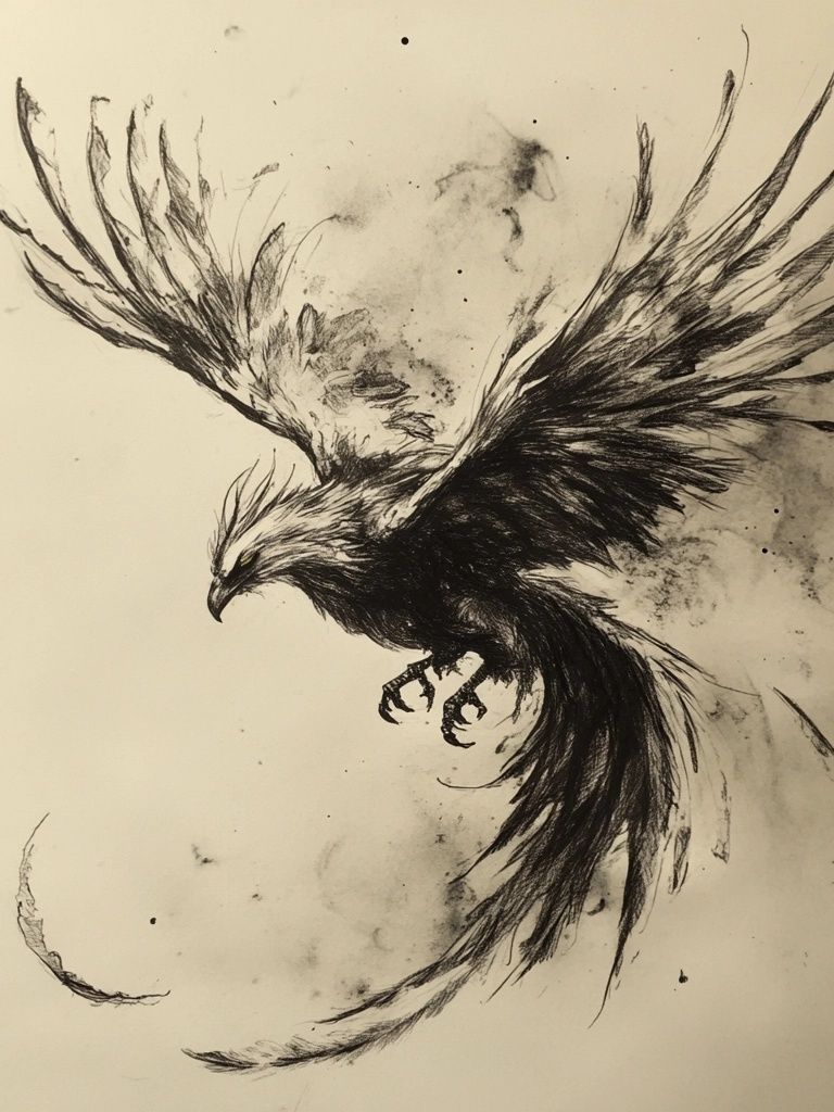 Flying Eagle Ink Print. poster detail