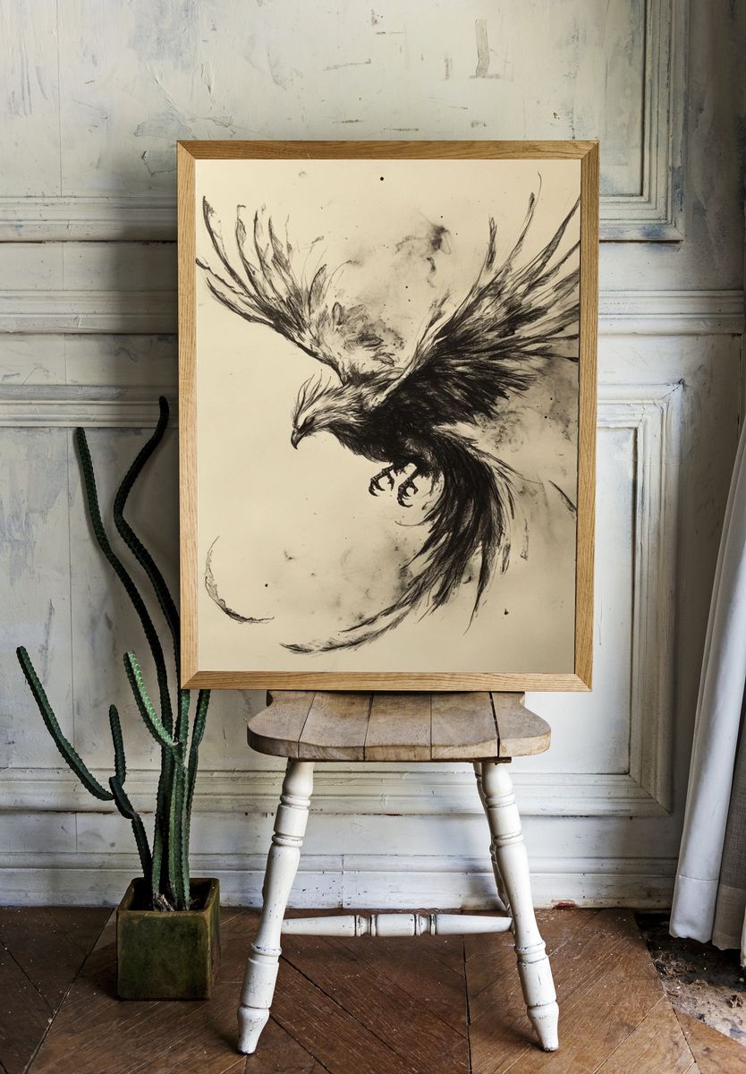 Flying Eagle Ink Print. room preview