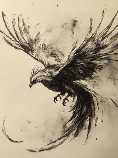 Flying Eagle Ink Print. poster