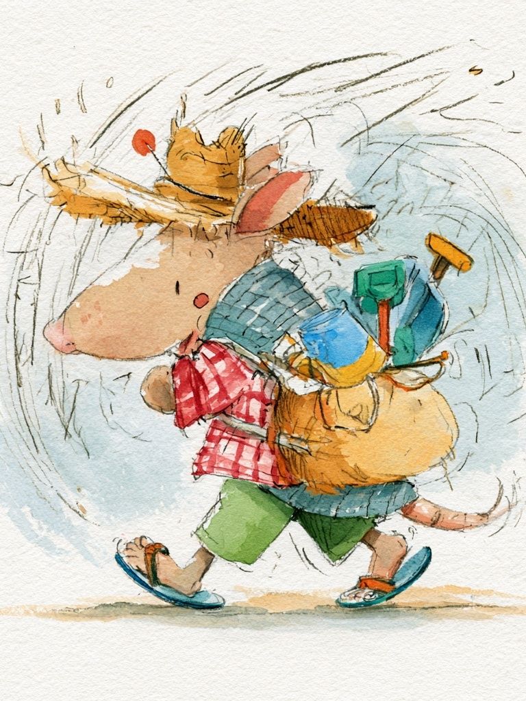 Running Mouse Watercolor Poster. poster detail