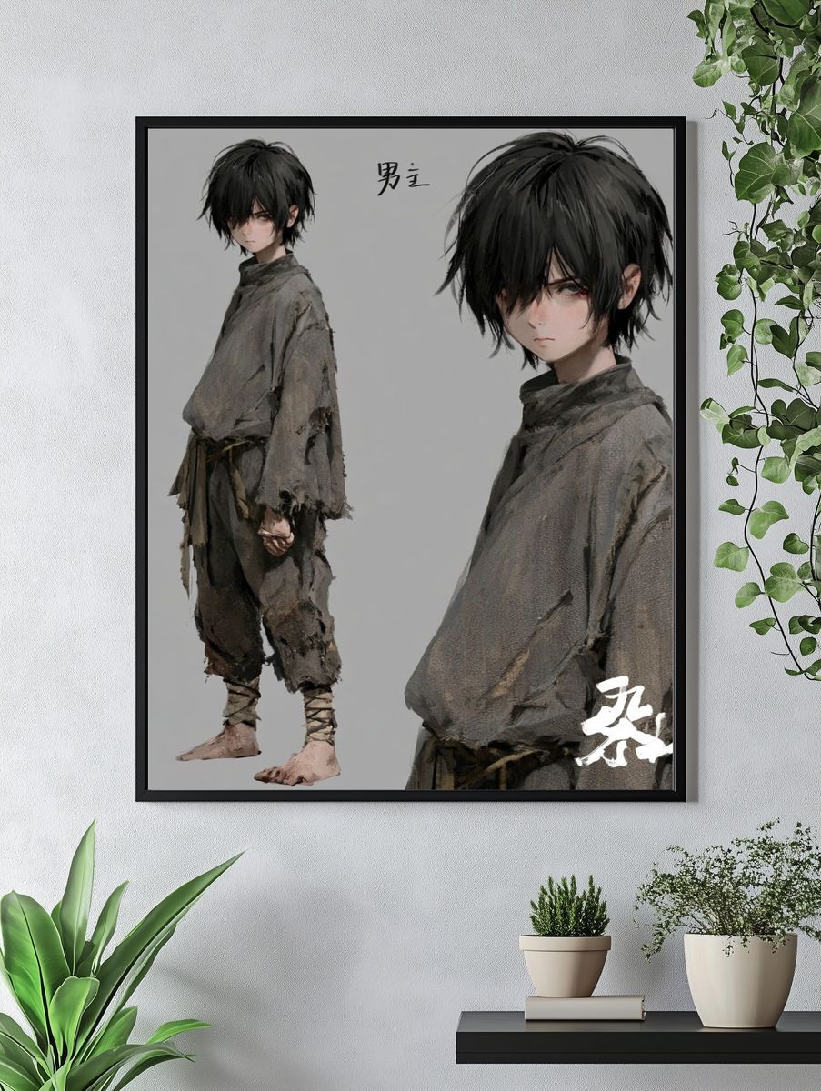 Anime Character Portrait Print. — room view 4
