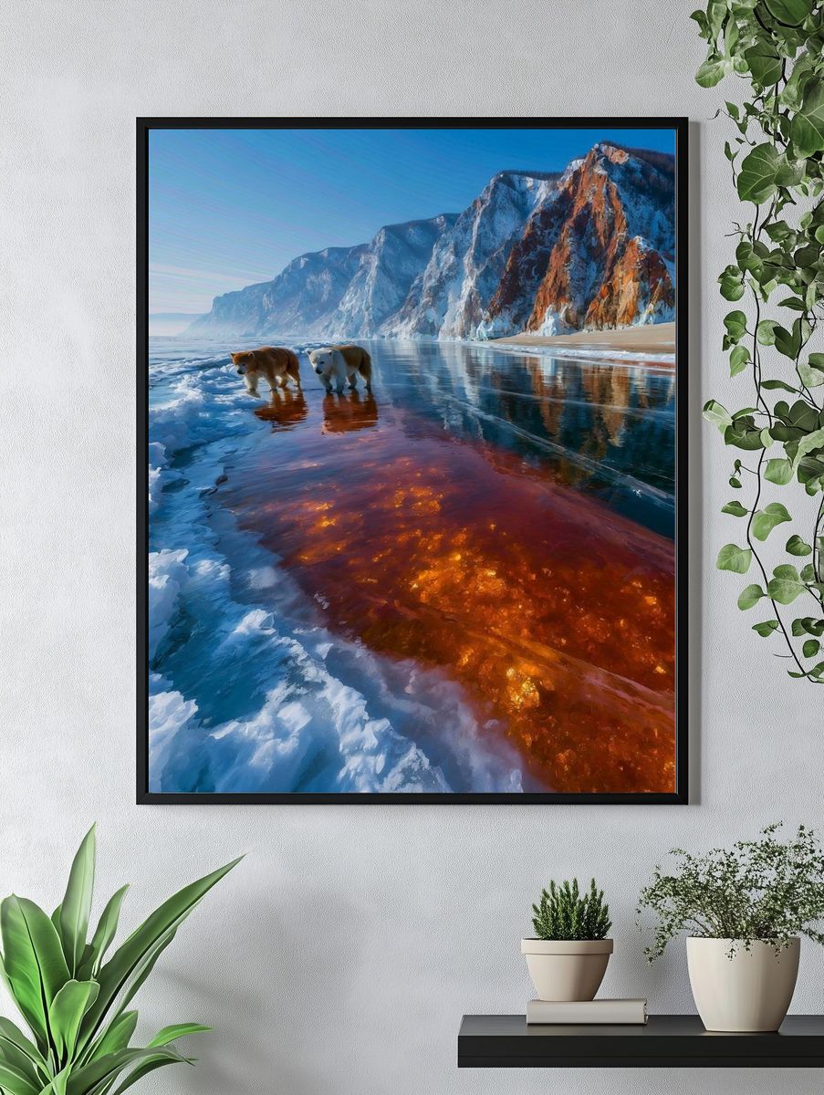 Polar Bears on Arctic Shore Poster. — room view 4