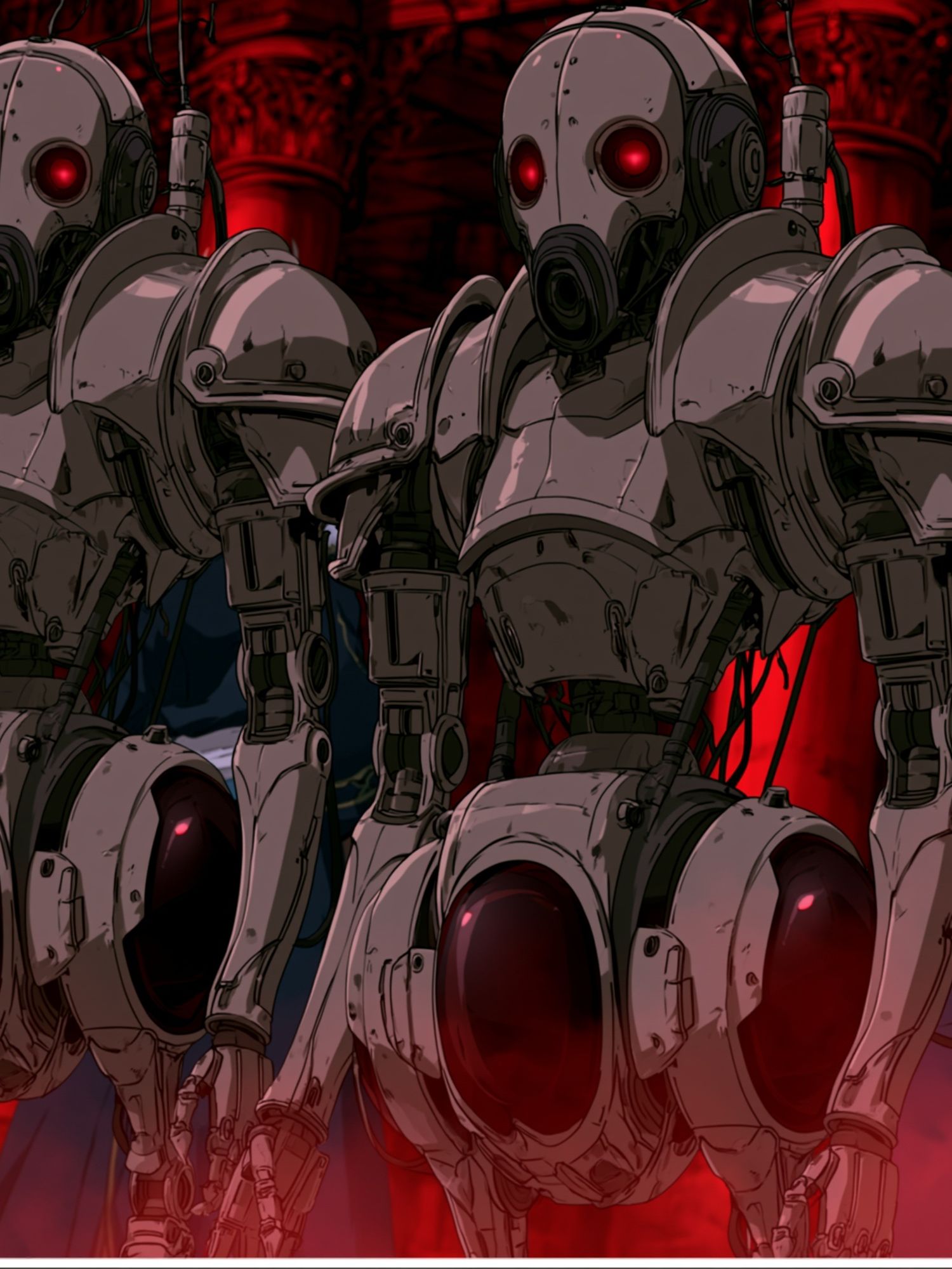 Red-Eyed Robots Sci-Fi Poster. poster — anime art
