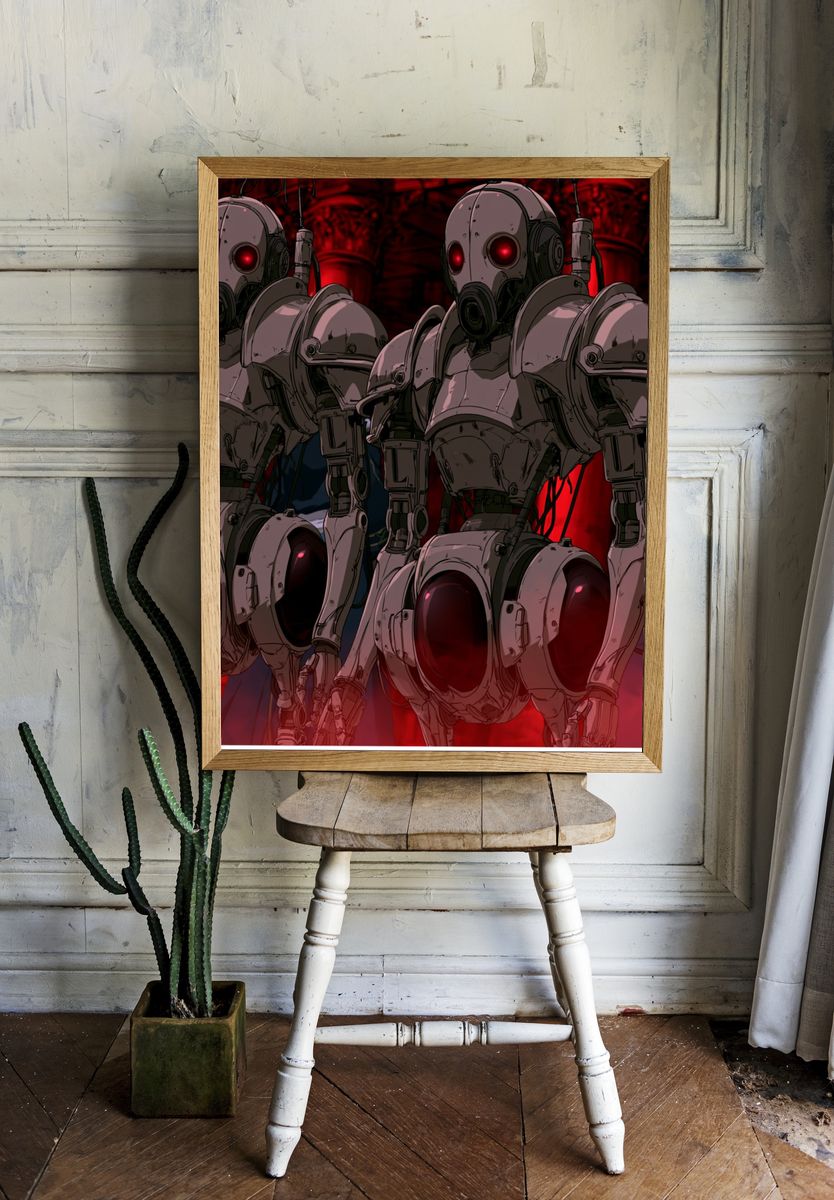 Red-Eyed Robots Sci-Fi Poster. room preview