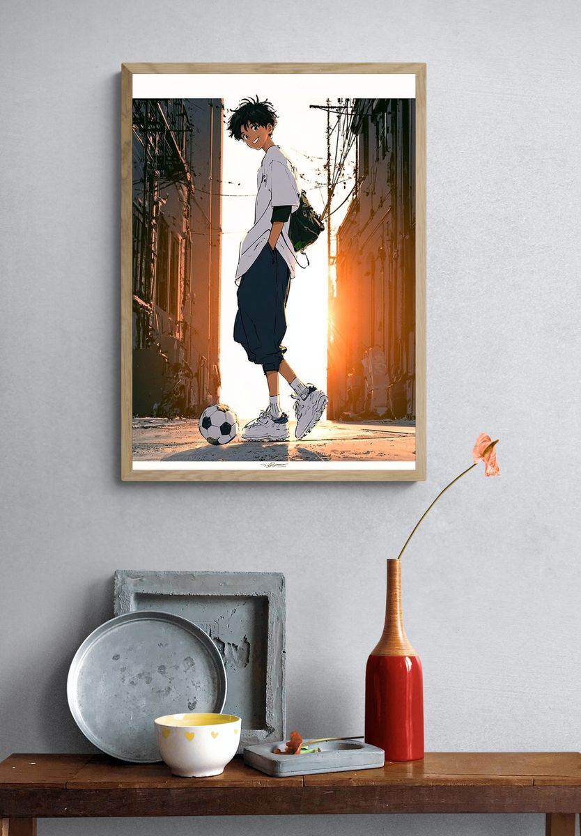 Anime Soccer Street Poster. — room view 3