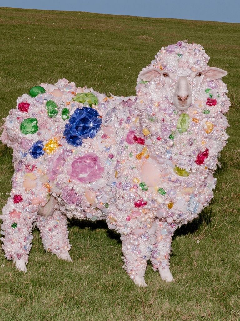 Jeweled Sheep Fantasy Print. poster detail