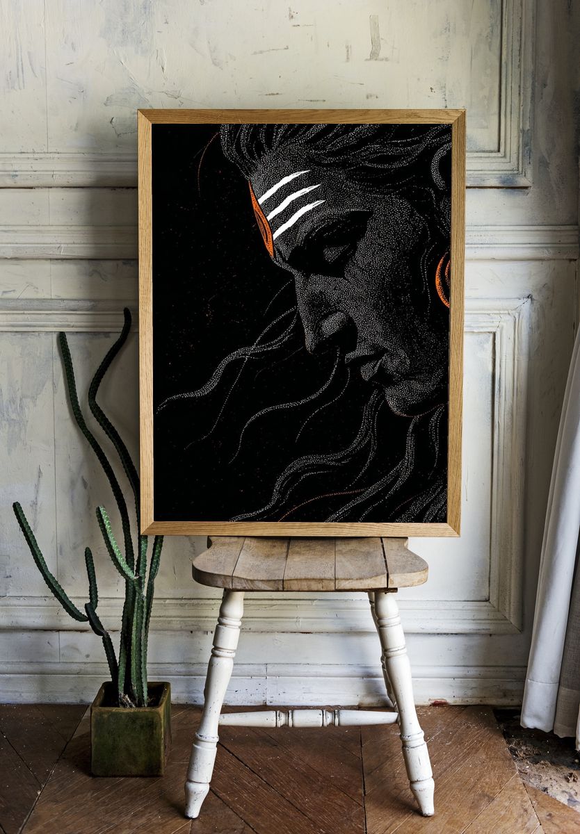 Abstract Horse Dots Poster. — room view 1