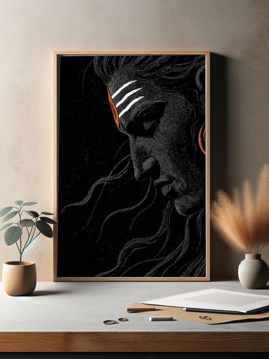 Abstract Horse Dots Poster. — room view 2