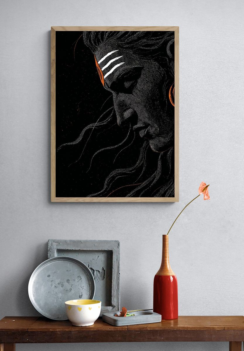 Abstract Horse Dots Poster. — room view 3