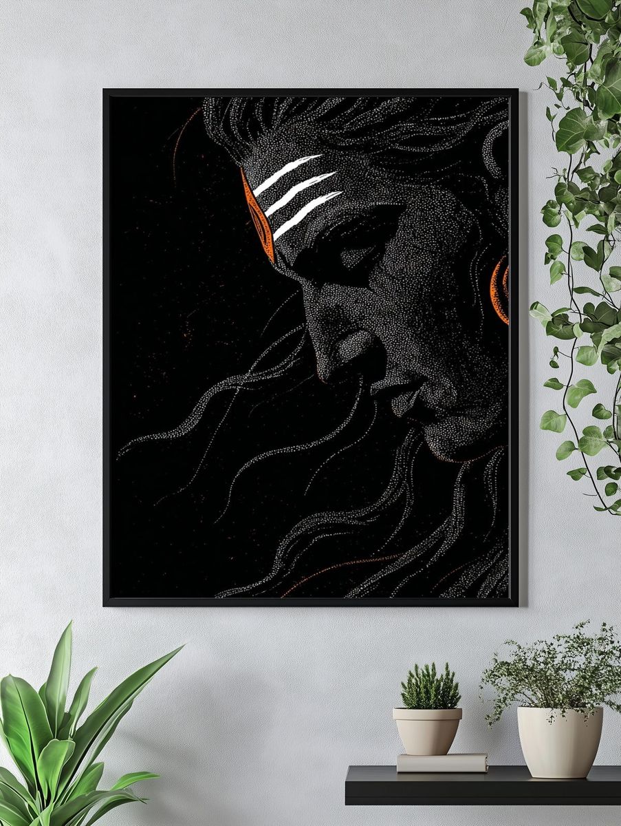 Abstract Horse Dots Poster. — room view 4