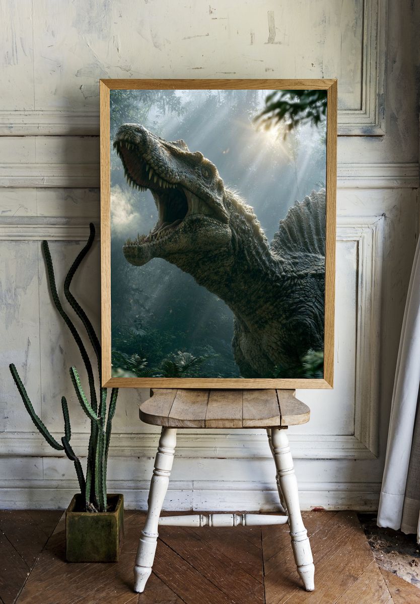 Roaring Spinosaurus Jungle Poster. room preview