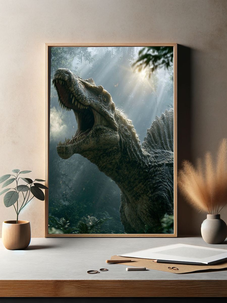 Roaring Spinosaurus Jungle Poster. — room view 2