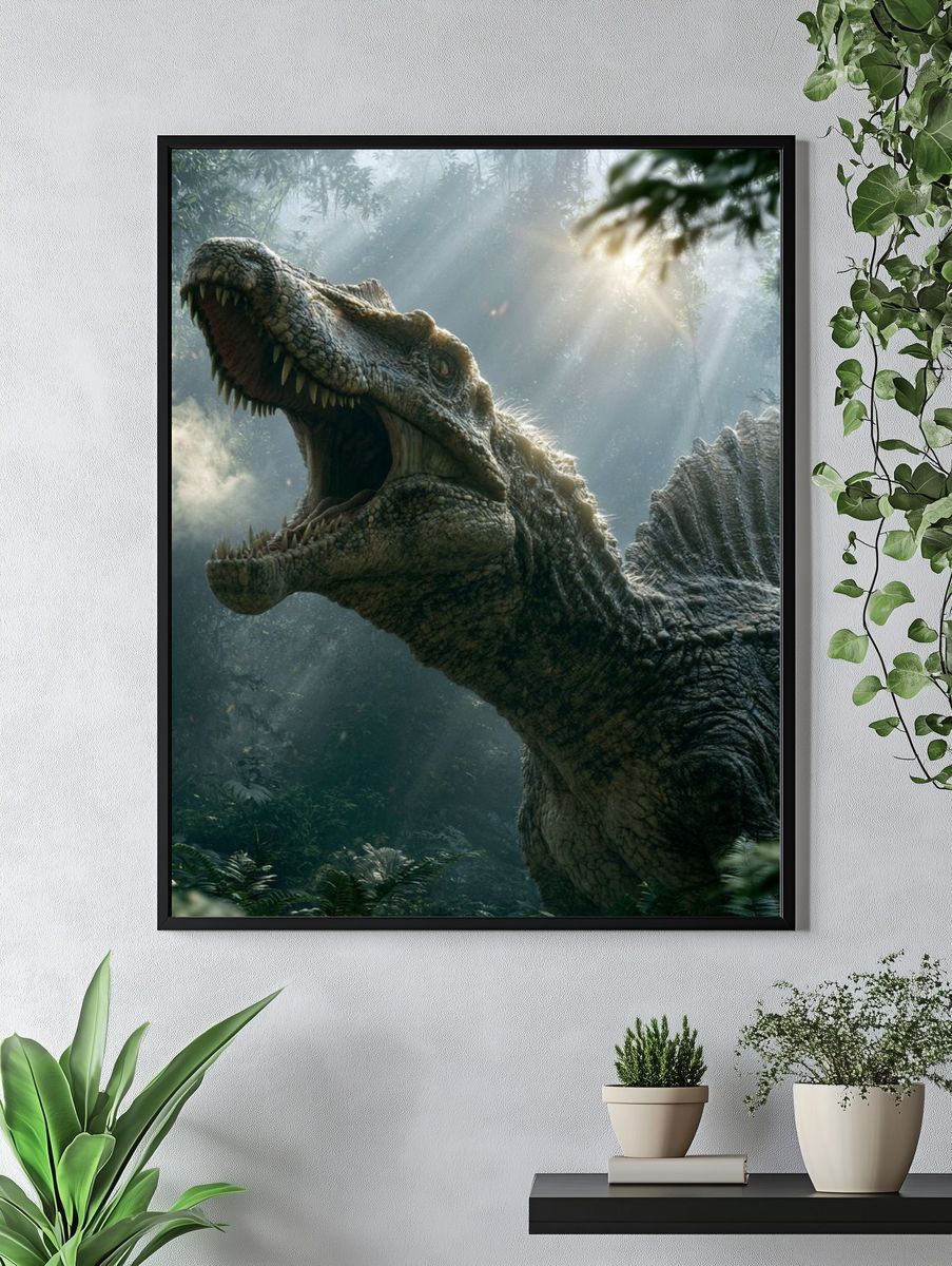 Roaring Spinosaurus Jungle Poster. — room view 4