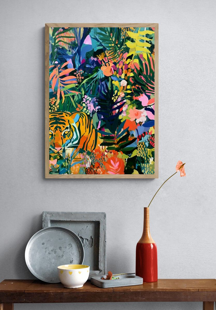 Tropical Tiger Jungle Print. — room view 3